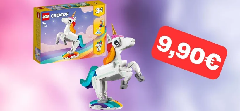 Il LEGO Unicorno 3-in-1 è in offerta a soli 9,90 euro su Amazon