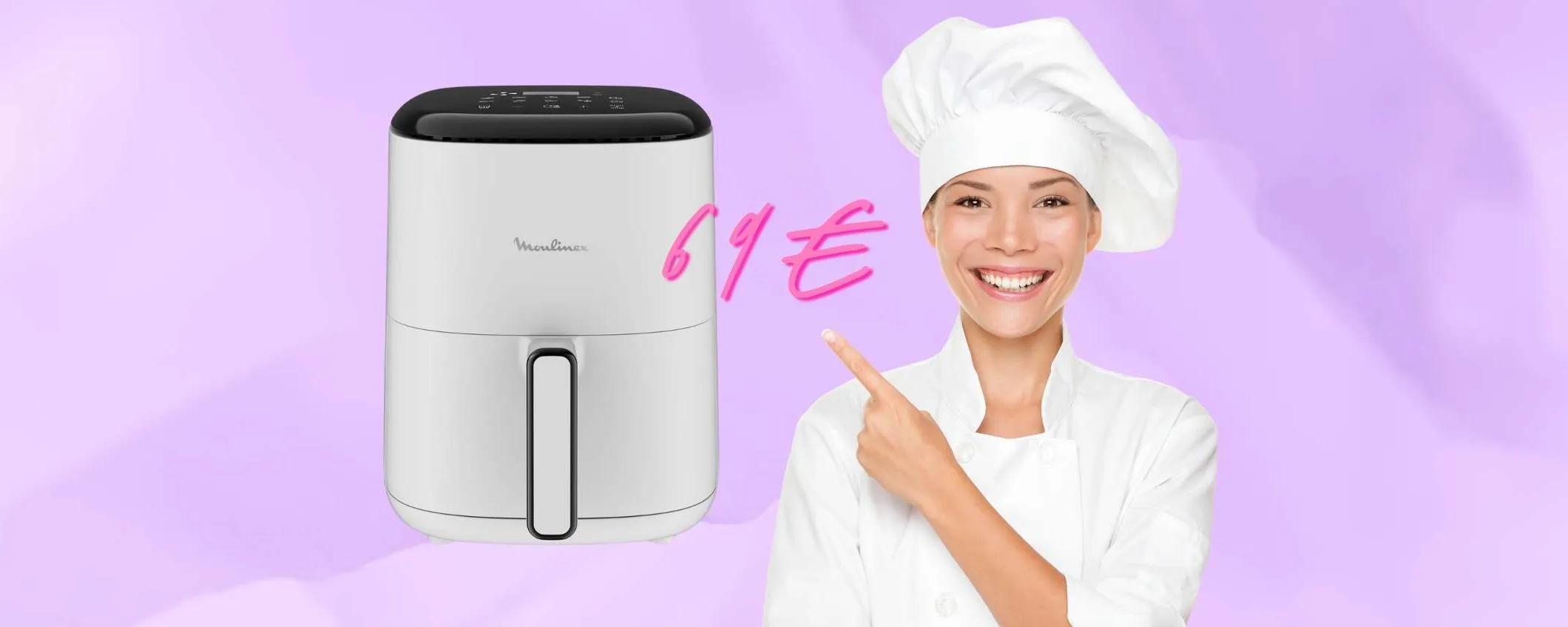 L'elegantissima e super compatta friggitrice ad aria Moulinex da 3L oggi a 69€