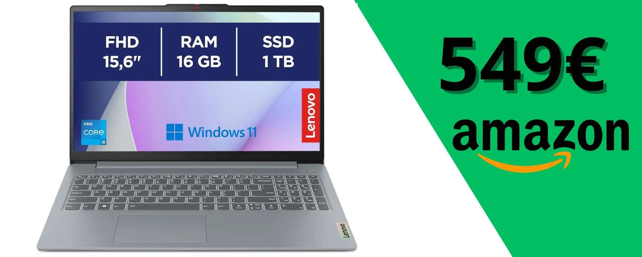 Lenovo IdeaPad Slim 3 in offerta: Intel Core i5, 16GB di RAM e 1TB SSD a 549€