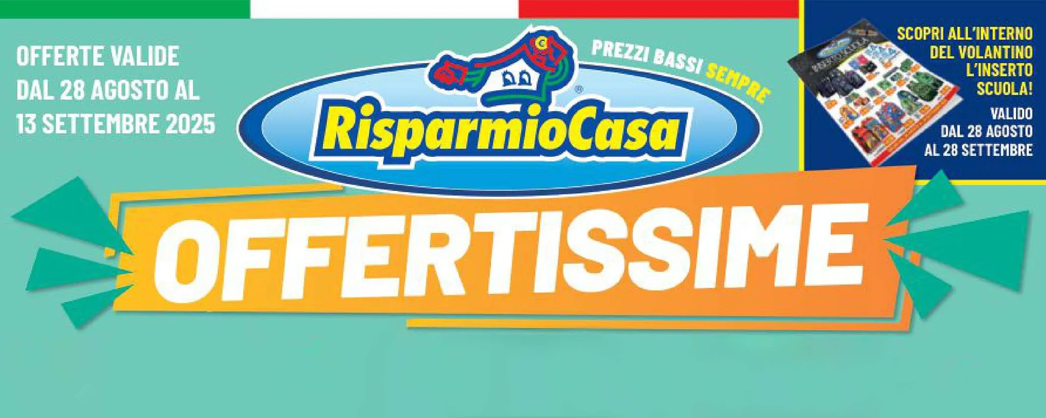 Volantino RisparmioCasa, offerte per il ritorno a scuola: quaderni da 38 centesimi