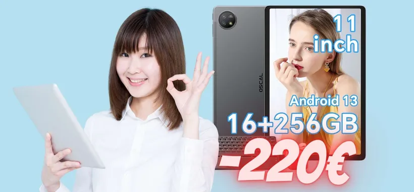Tablet da 11 pollici con Android 13 e 256GB di memoria a 220€ in MENO
