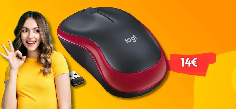 Logitech M185 per mouse wireless 12 mesi con ricevitore USB (15€)