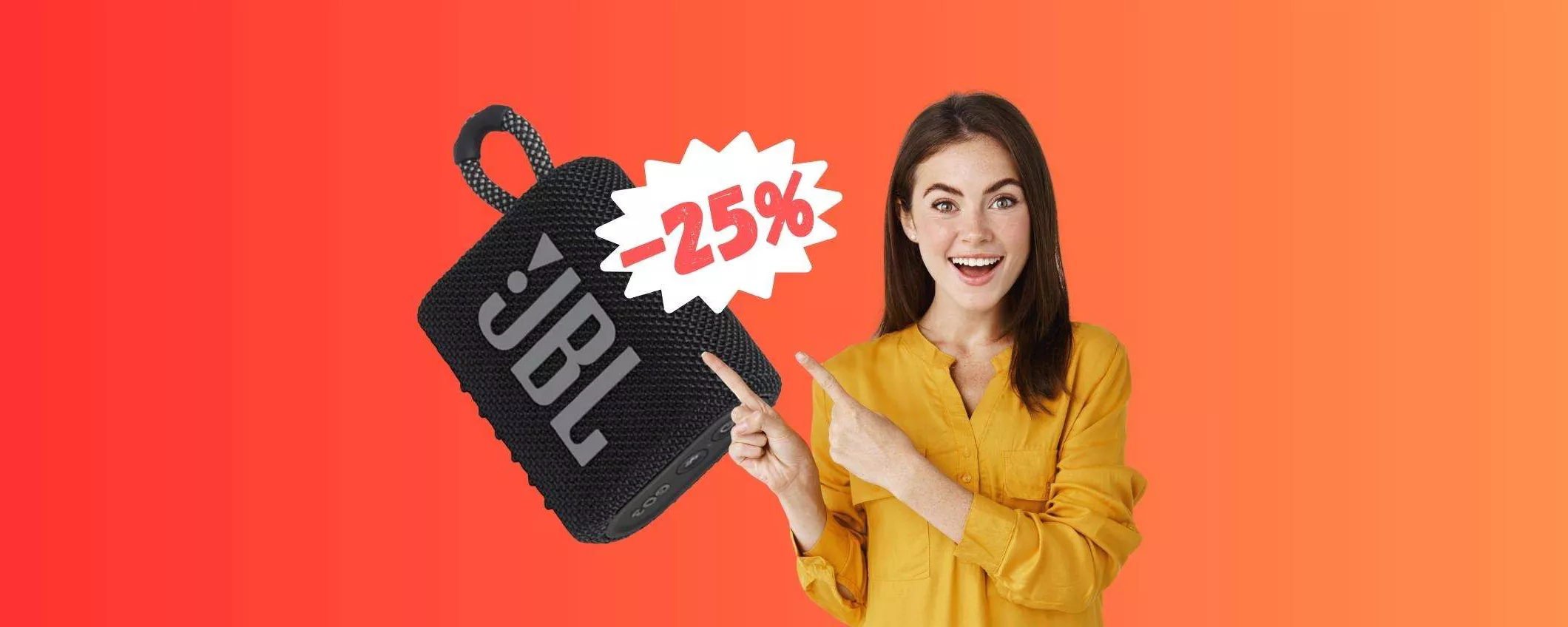 JBL Go 3, super offerta su Amazon: il prezzo crolla a 33,89€