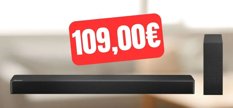 Soundbar Hisense 240W 2.1: su Amazon ti bastano 109 euro (offerta)