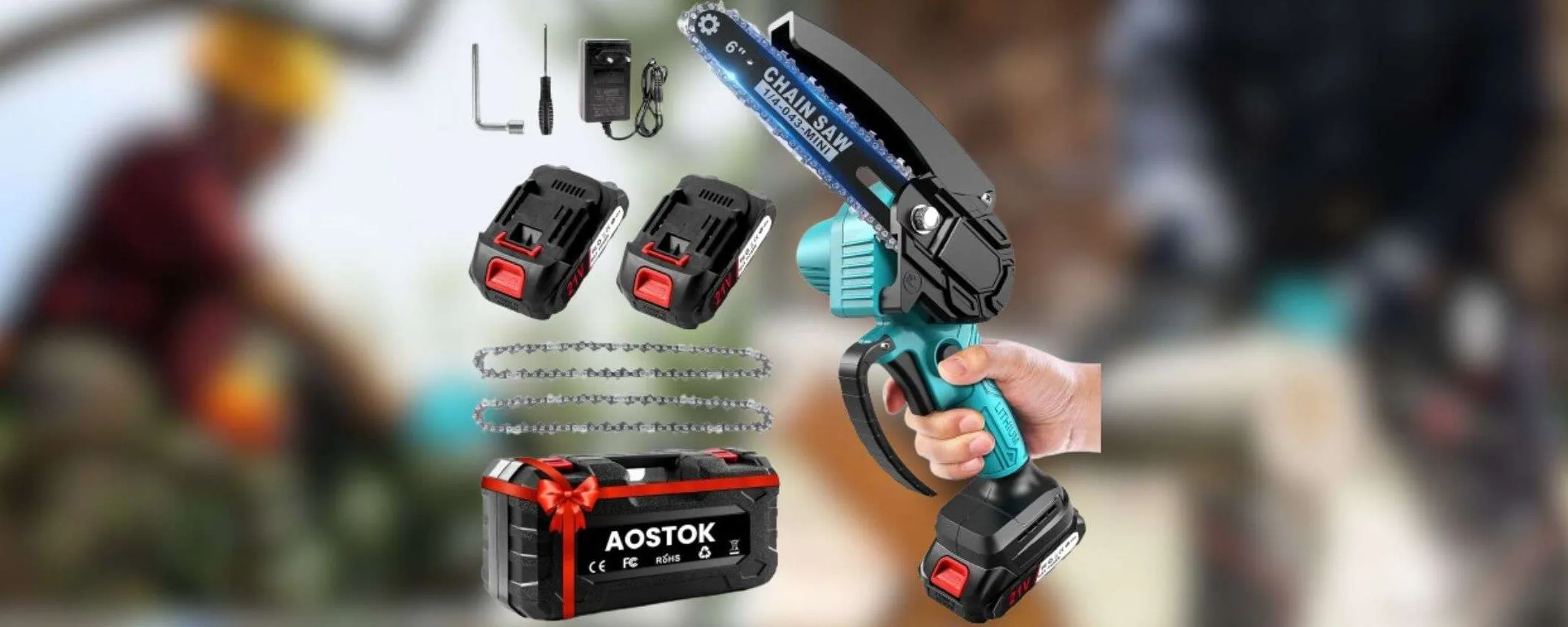 Amazon SCONFIGGE Parkside: motosega, 2 batterie, accessori e custodia a 39€