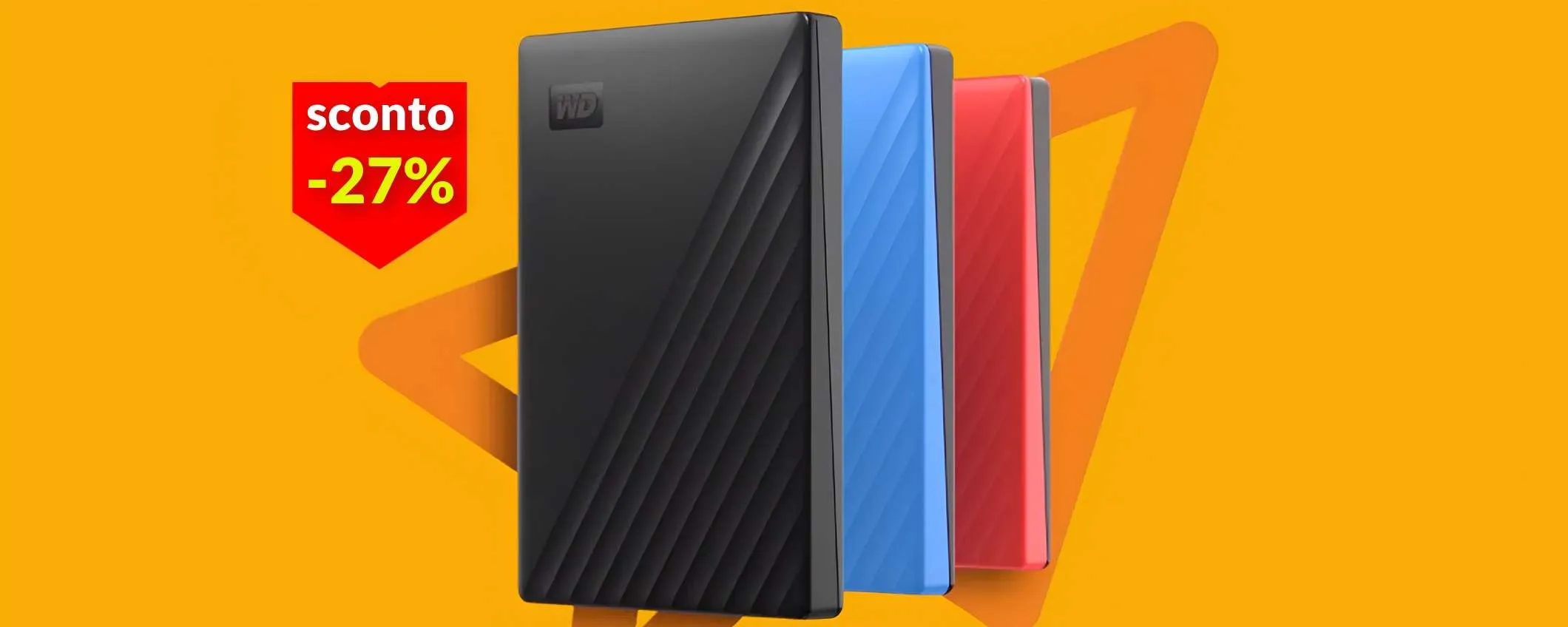 Hard disk esterno 5TB, veloce e sicuro: appena 143€ per far respirare il tuo PC