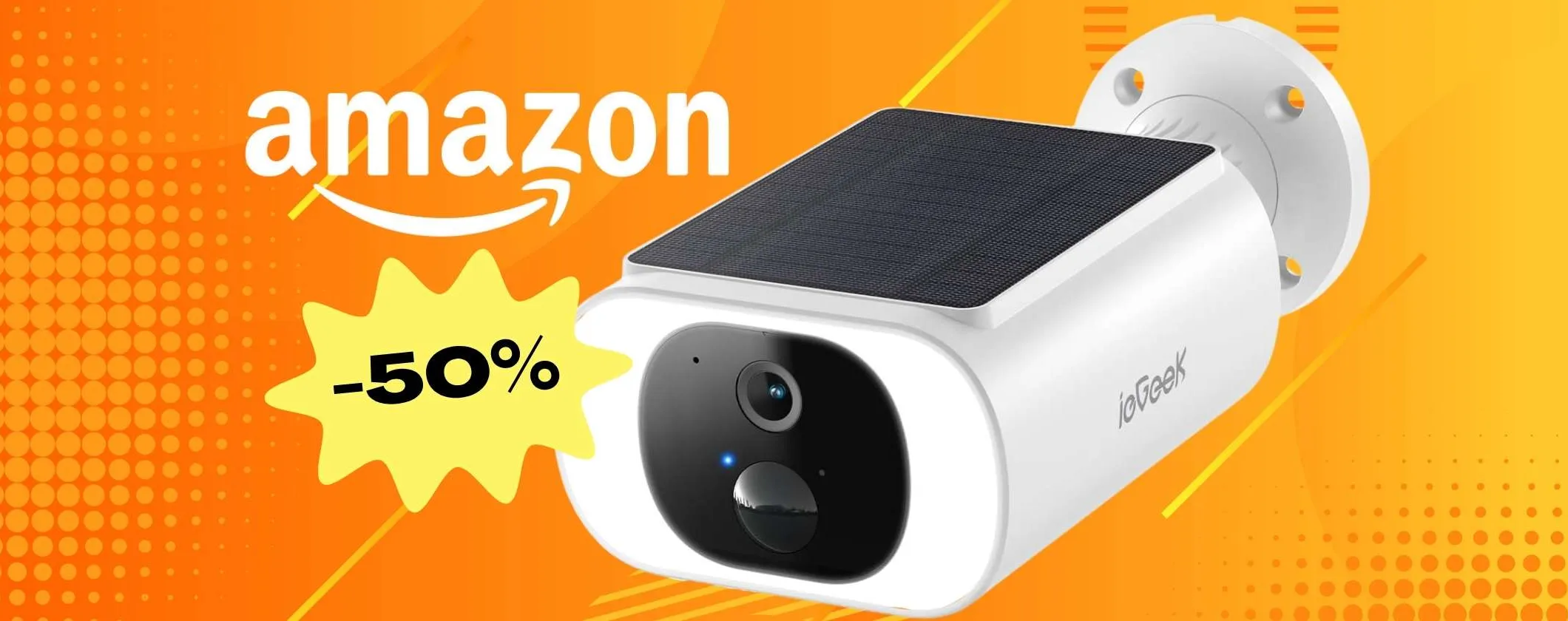 Telecamera WiFi con pannello solare: solo 34€ per mettere al sicuro la tua casa