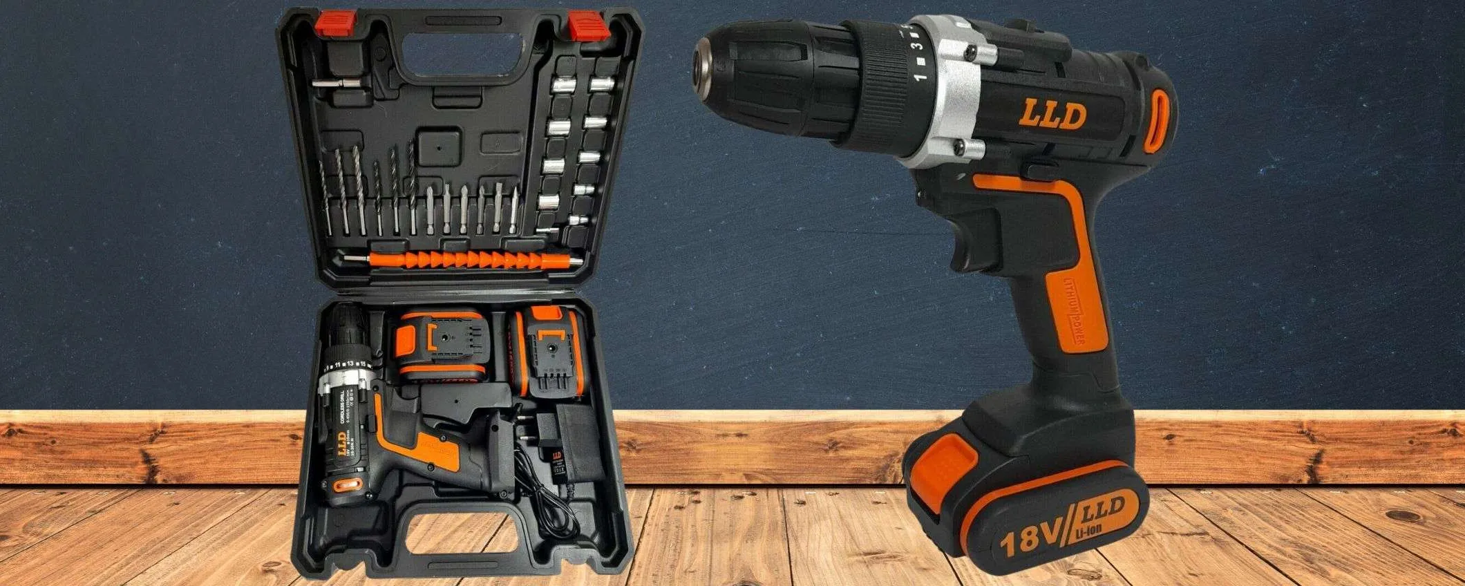 Trapano avvitatore wireless a 31€: 2 batterie, 24 accessori e valigetta