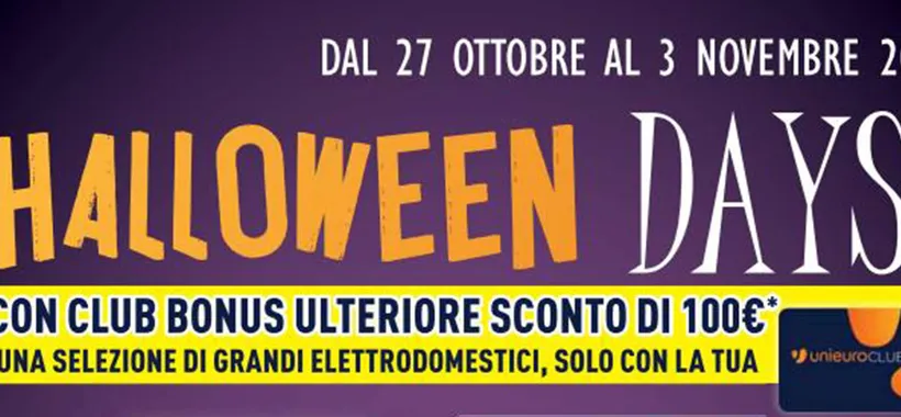 Volantino Unieuro, offerte da brividi con gli Halloween Days