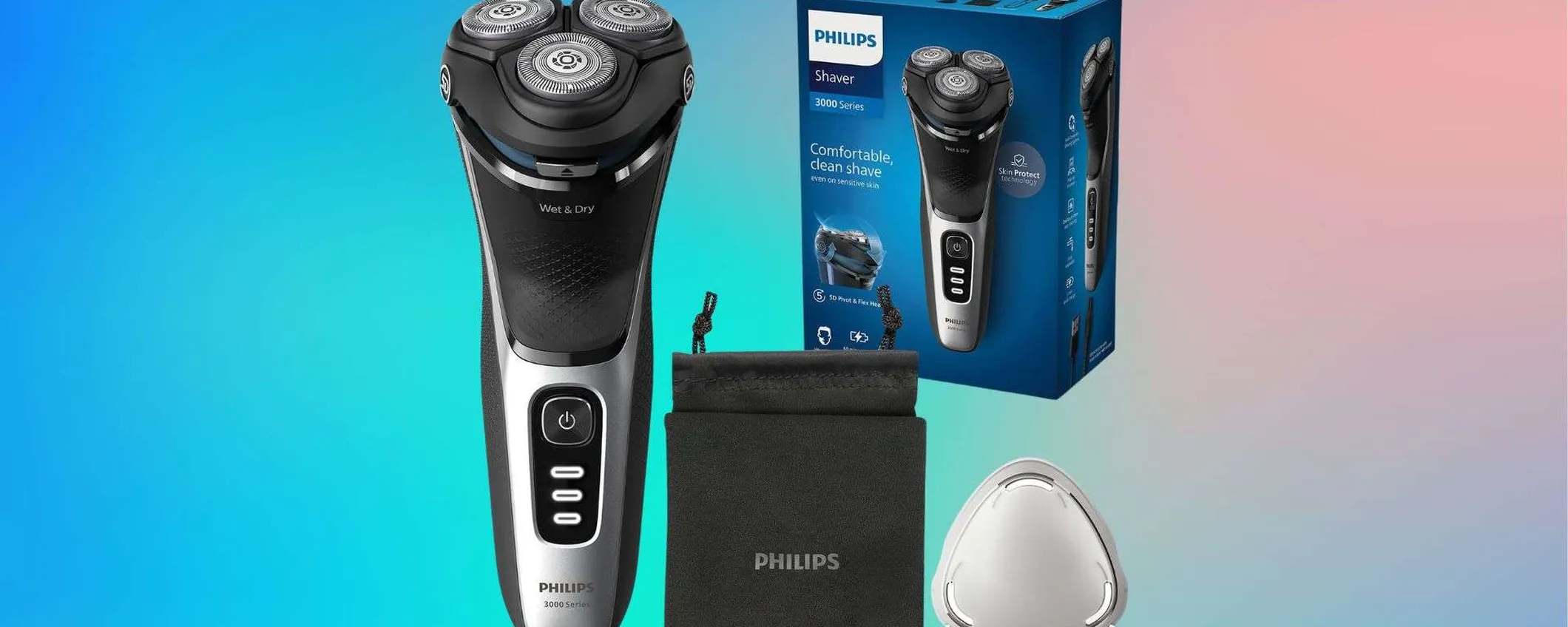 Rasoio elettrico Philips Serie 3000: tuo con il 28% di sconto