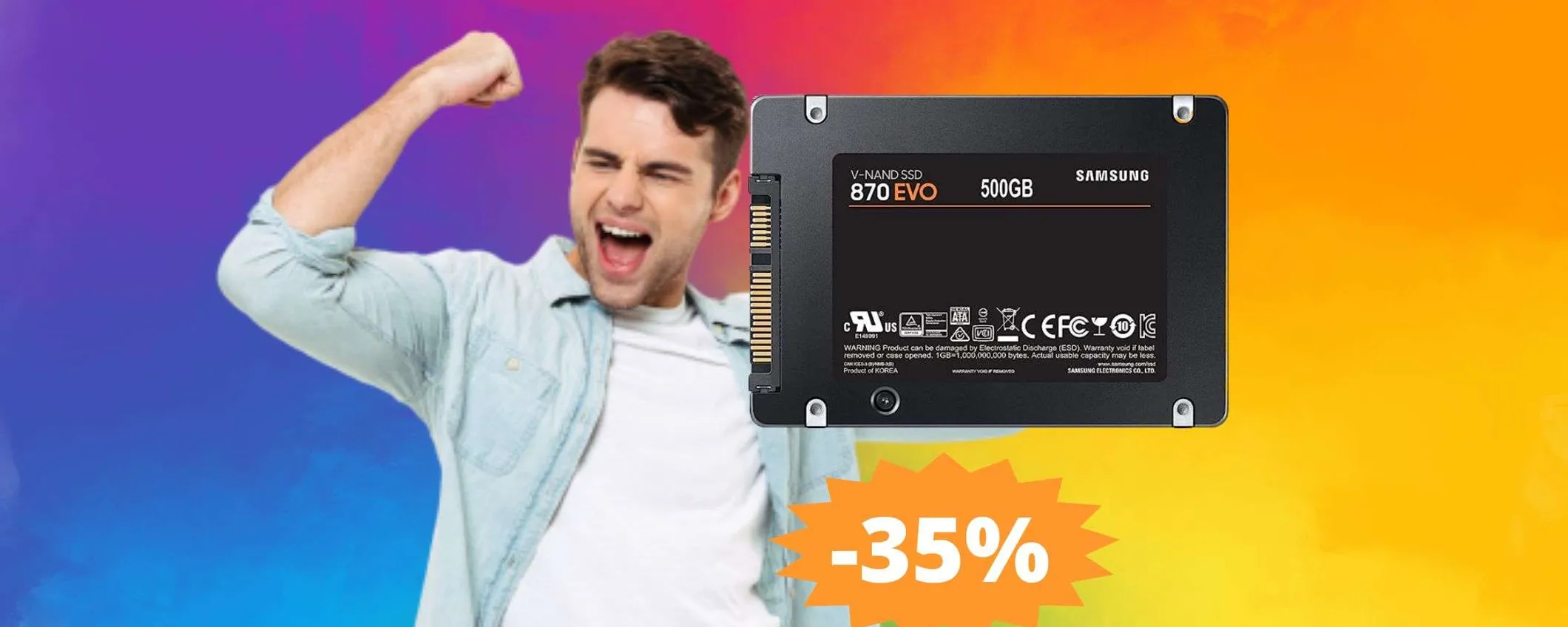SSD interno Samsung 870 EVO: MEGA sconto del 35% su Amazon