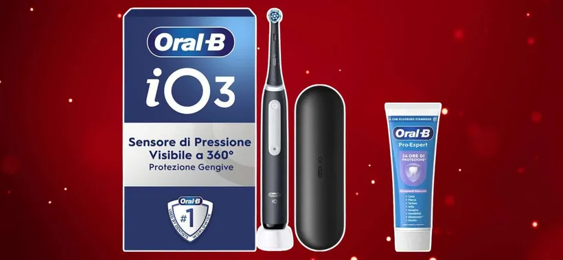 Spazzolino elettrico Oral-B iO 3: il kit completo crolla di 80€, perfetto come regalo