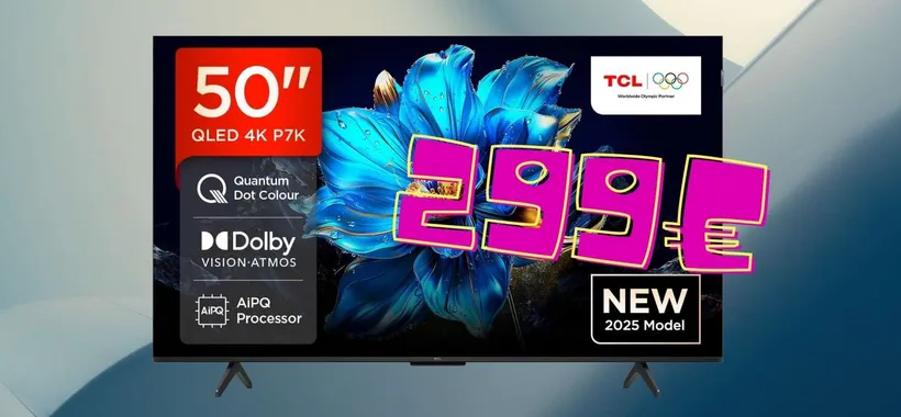 Smart TV TCL QLED 4K da 50" con Google TV, Dolby Vision e Atmos tua a 299€