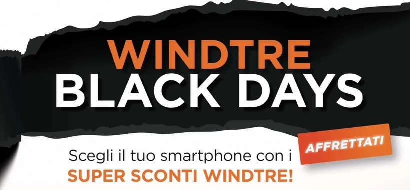 Black Days WINDTRE: sconti sui device fino a 150€