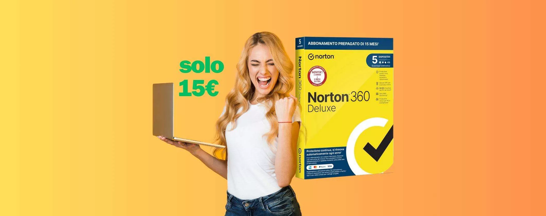Norton 360 Deluxe 2024: tuo a 15€ con il Black Friday Amazon