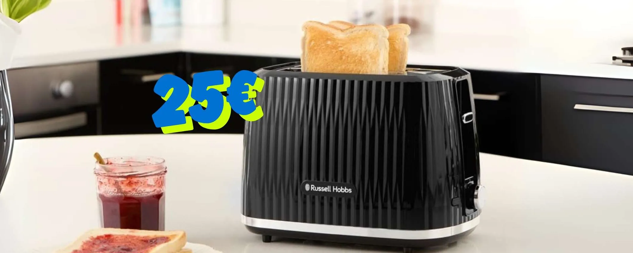 Russell Hobbs: tostapane con 6 livelli di doratura, scongela e riscalda (25€)