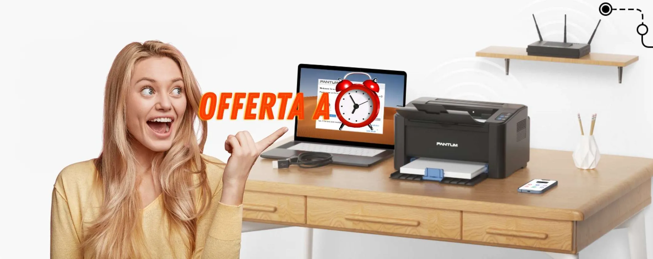 La Stampante Laser WiFi PANTUM P2502W è in offerta a tempo su Amazon: da non perdere
