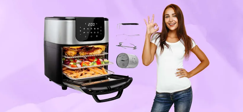 Friggitrice ad aria Princess da 11L con tanti accessori e 10 programmi (94€)