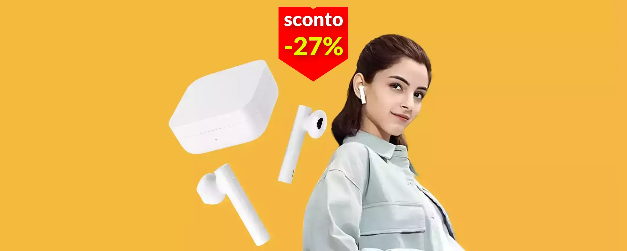 Auricolari Xiaomi imperdibili a 29€: durano 20 ore e cancellano il rumore
