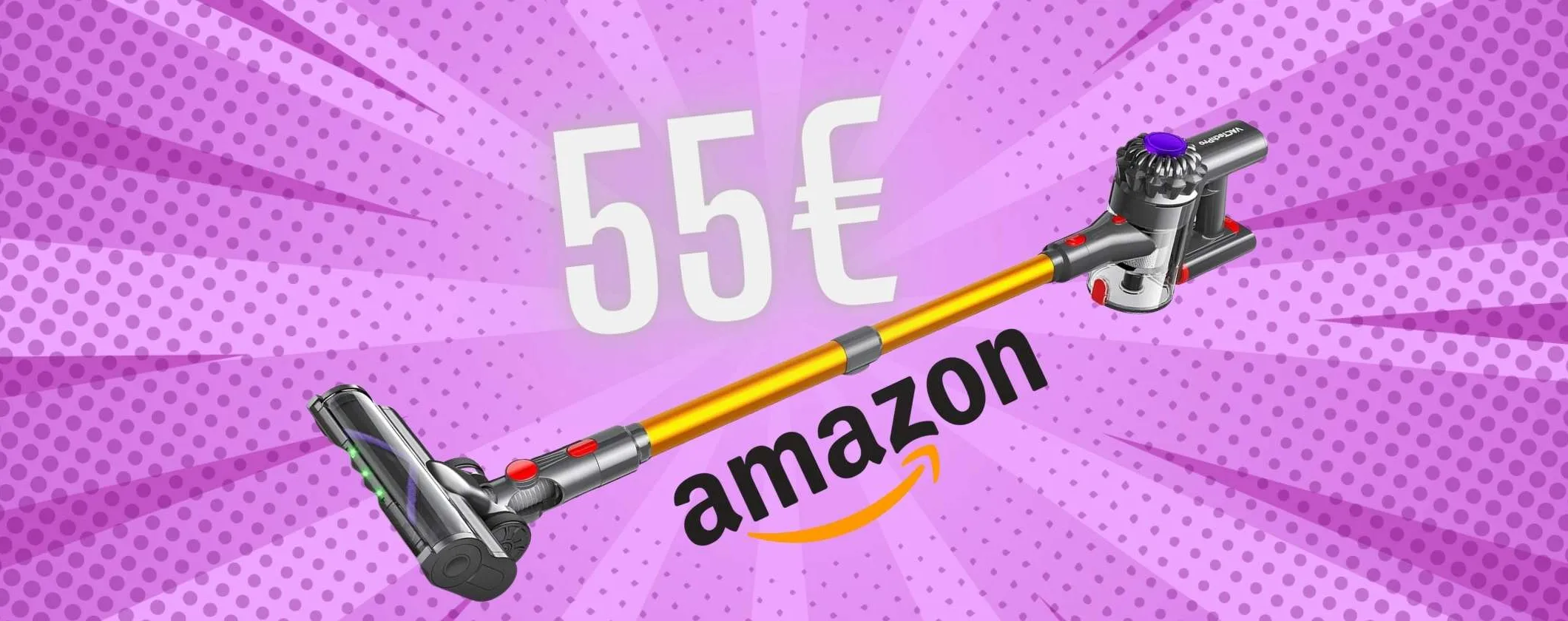 Aspirapolvere senza fili da 35Kpa in triplo sconto su Amazon (55€)