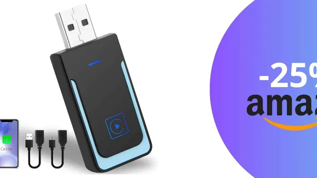 Un adattatore wireless 2 in 1 per CarPlay e Android Auto: tuo a 25,99
