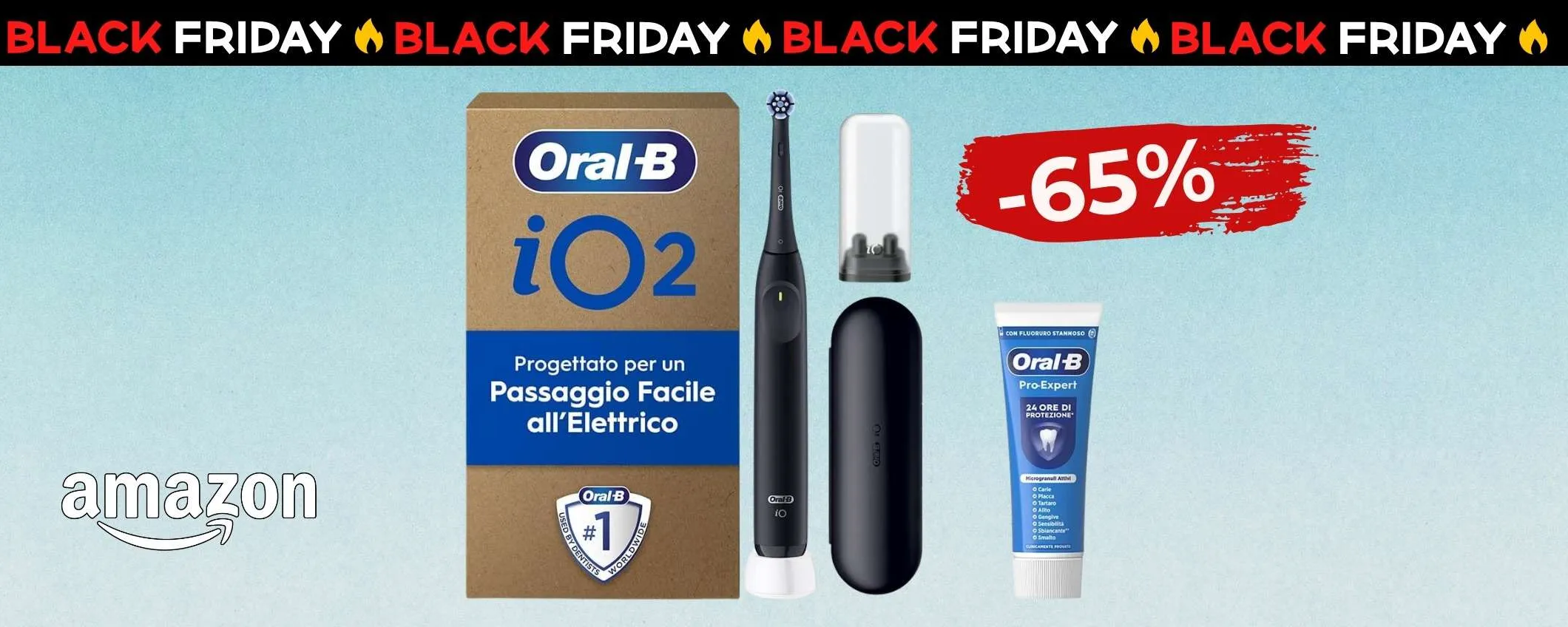 Spazzolino elettrico Oral-B iO 2 a 44,99€: crollo di prezzo (-65%) per il Black Friday Amazon