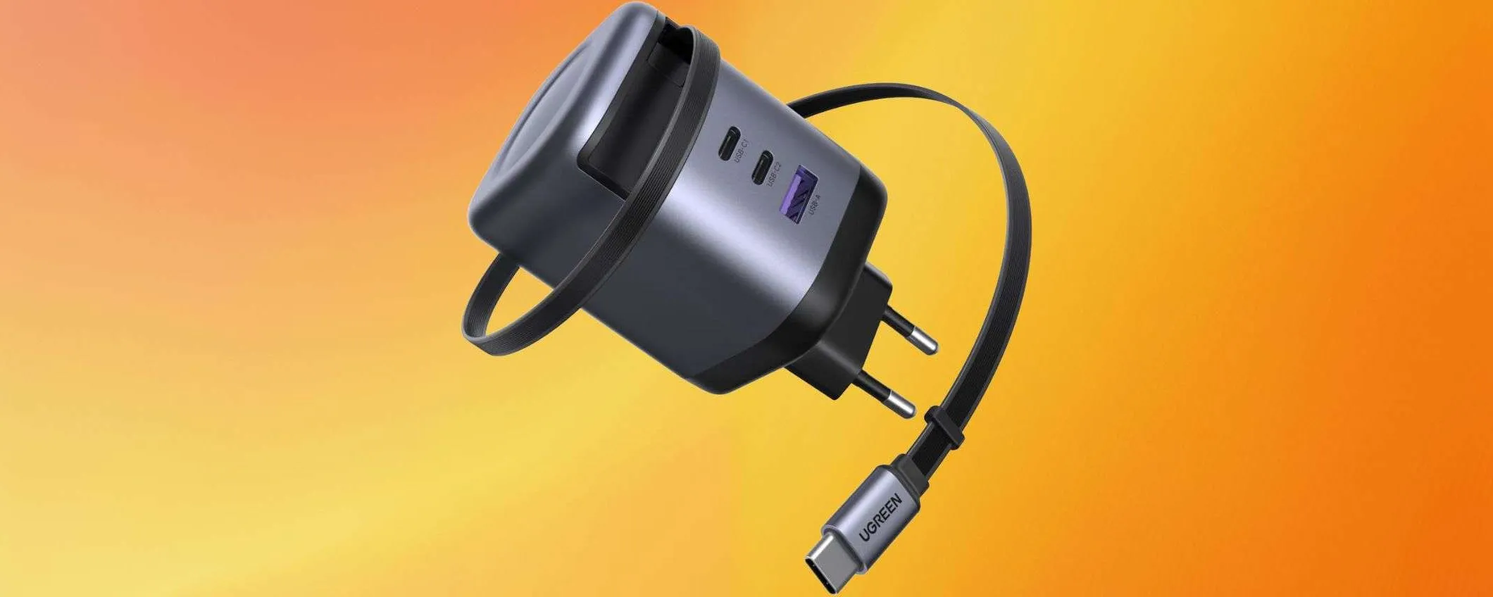 Caricatore USB-C 100W 4-in-1 in offerta: ricarichi TUTTO con un solo accessorio