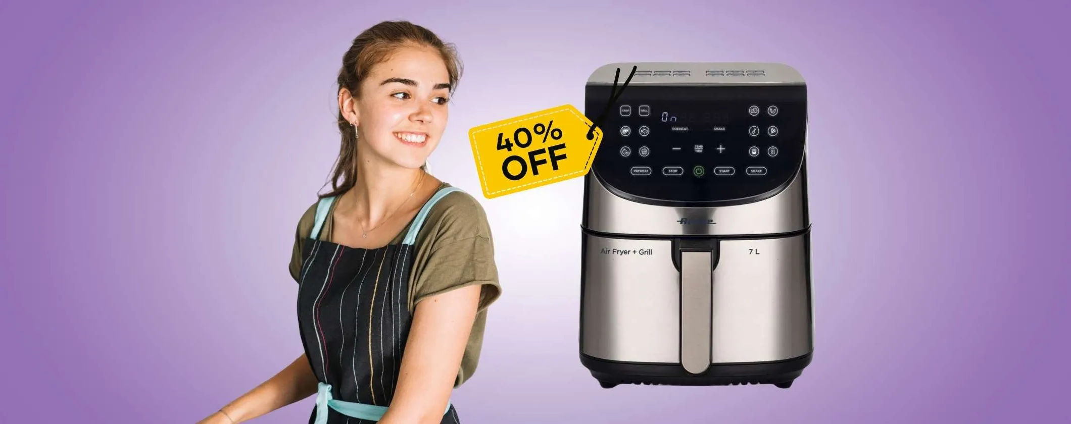 Friggitrice ad aria Ariete da 7 litri con sconto del 40% tua a soli 60€