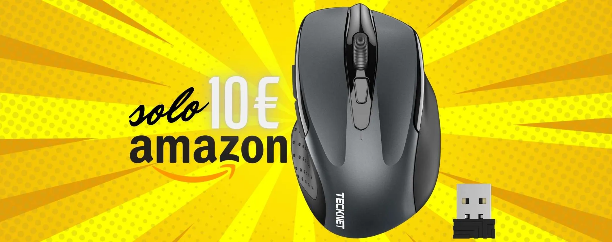 Solo 10€ per questo mouse wireless ergonomico e con 6 pulsanti (affarone)
