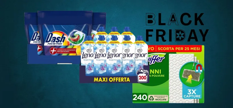 Dash, Swiffer, Finish, Lenor e altri in maxi scorta: SVENDITA Amazon SHOCK