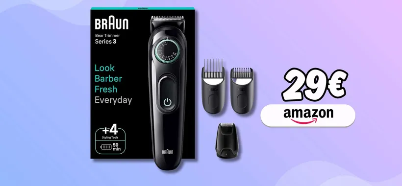 Braun Series 3 per barba e capelli curati alla perfezione con soli 29€