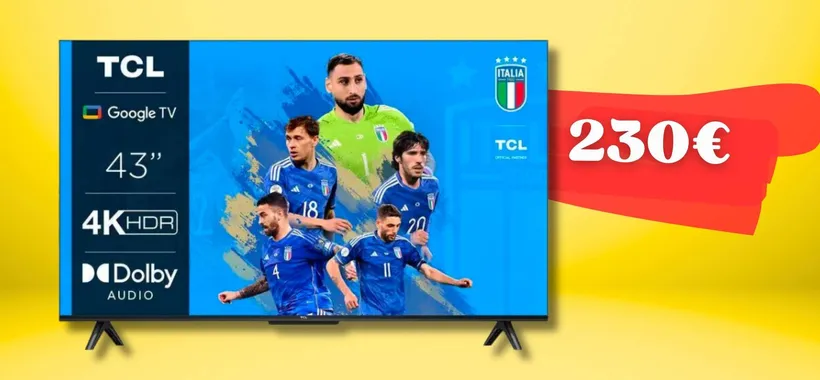 TCL per un televisore 43 pollici con Google TV e visione 4K (230€)