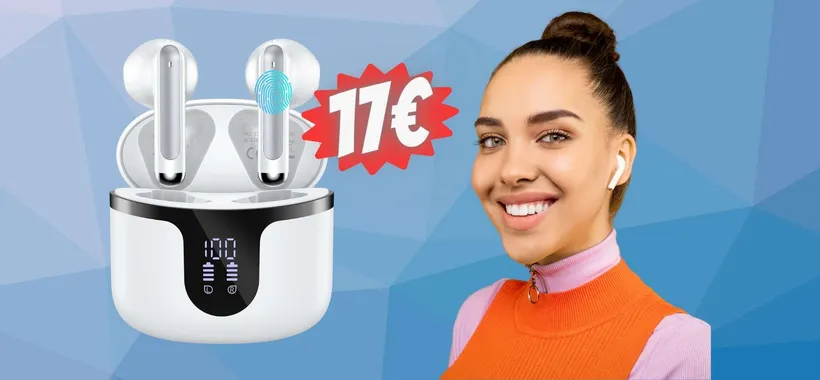 Cuffiette Bluetooth con 4 microfoni e controlli touch tue a 17€