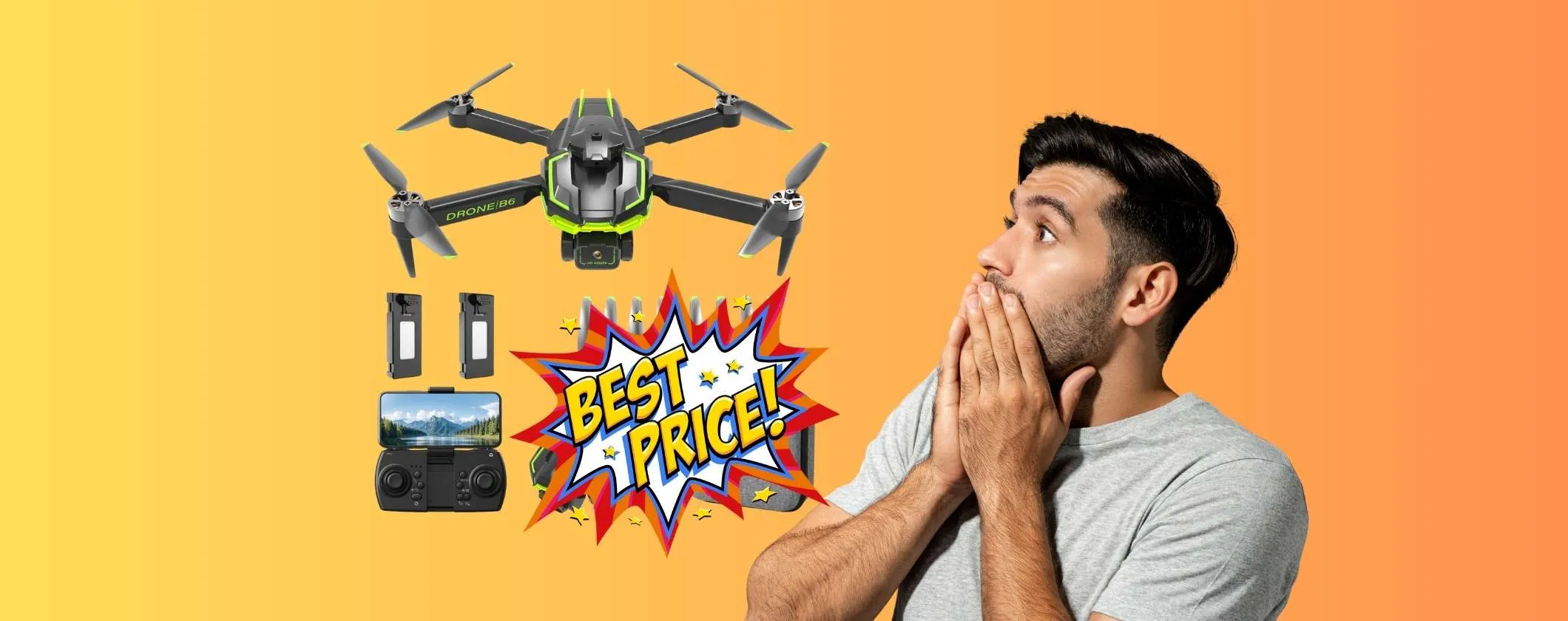 Drone con telecamera scontato al 40%: divertimento assicurato a prezzo mini