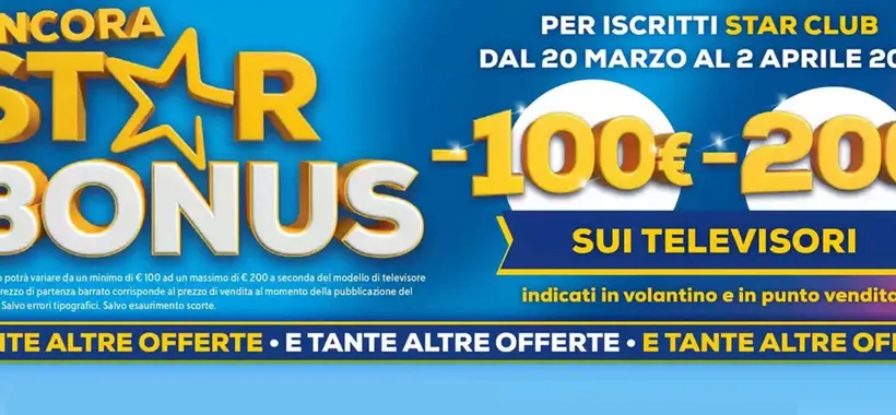 Volantino Euronics, con lo "Star Bonus" sconti fino a 200 euro sui televisori
