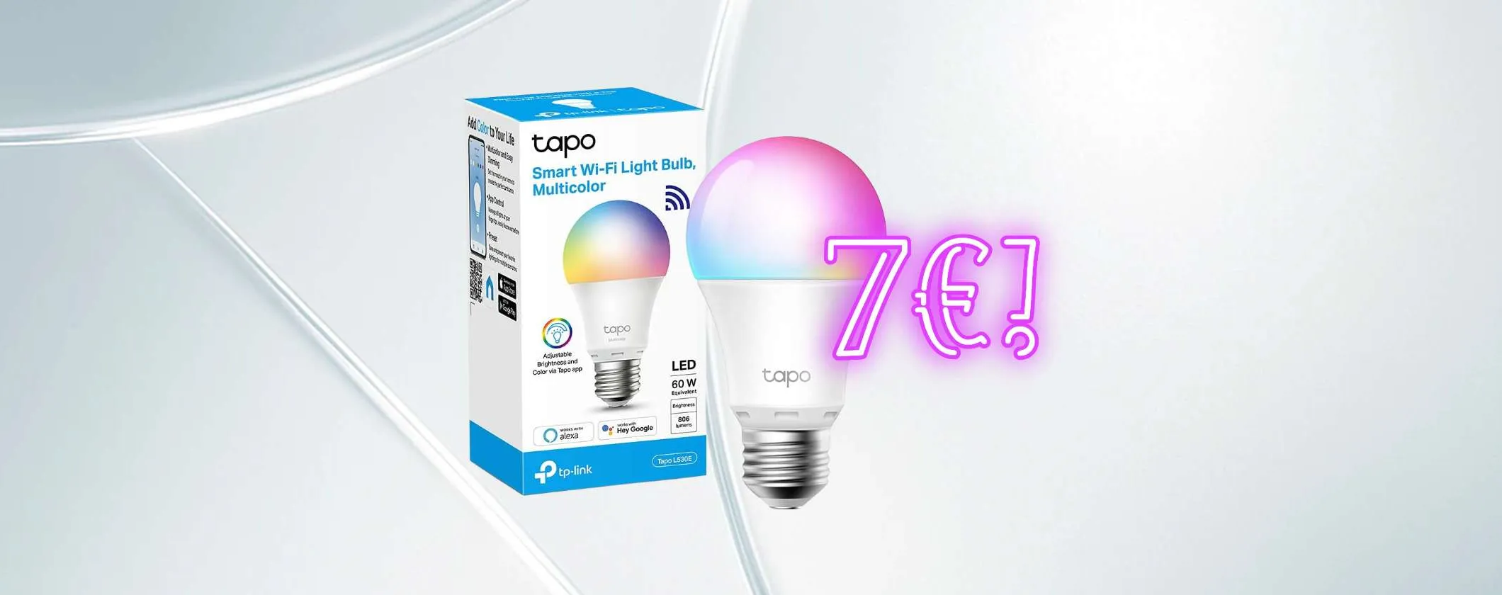 La Lampadina Smart Tapo crolla a 7€ su Amazon per il Black Friday