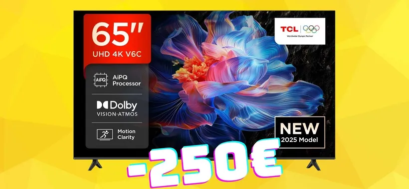 Smart TV TCL da 65" 4K UHD con Google TV a un prezzo da capogiro (-250€)