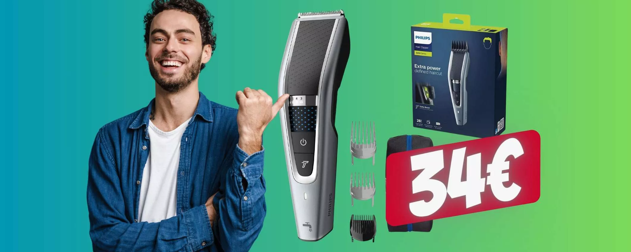 Philips Hair Clipper S5: regolacapelli professionale a soli 34€