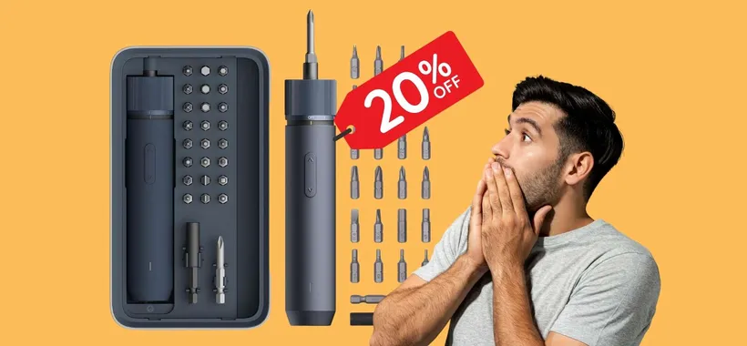 Cacciavite elettrico HOTO con 25 punte, luce LED e batteria ricaricabile (-20%)