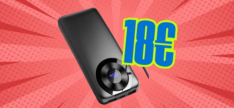 Power Bank da 10000mAh con 3 uscite e pratico display tuo a 18€