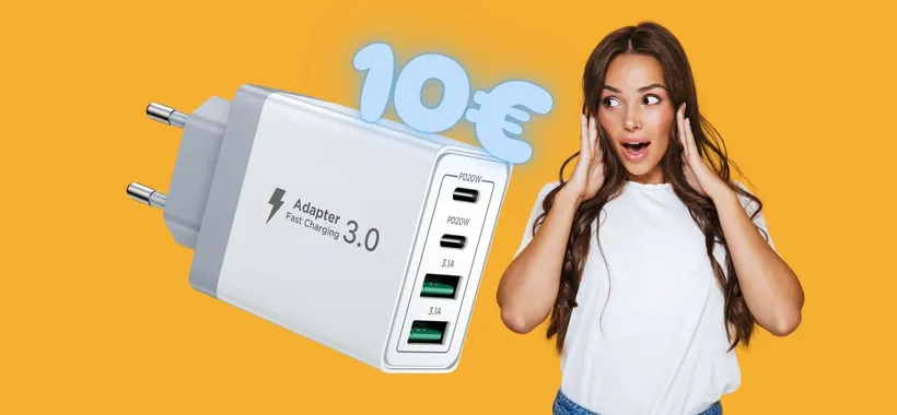 Caricatore USB super, 40W e 4 porte per una ricarica veloce (solo 10€)