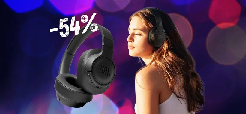 Con le cuffie wireless JBL TUNE 760NC ascolti la musica senza disturbi per 50 ore