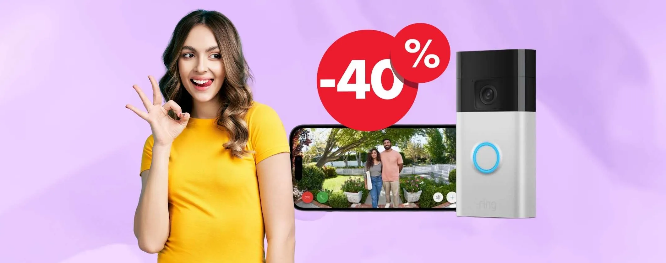 Il videocitofono a batteria Ring torna al miglior prezzo su Amazon (-40%)