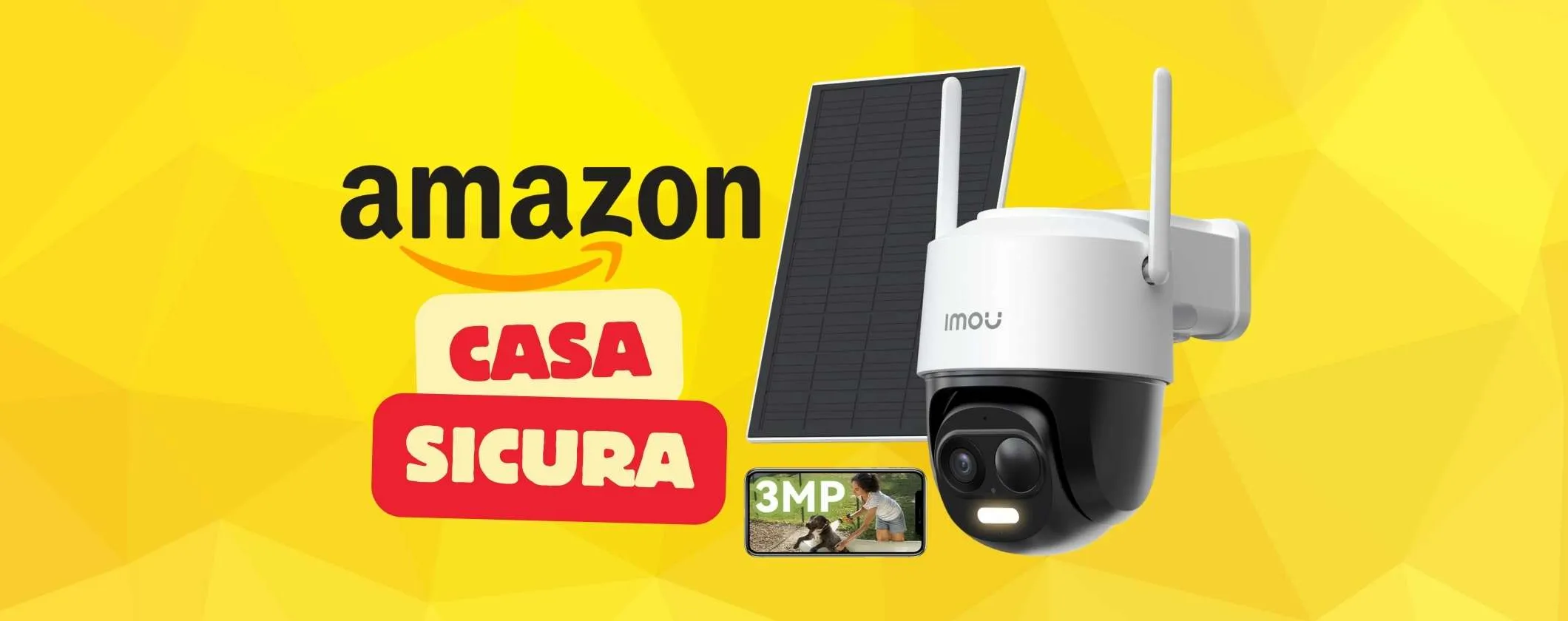 Videocamera di sorveglianza WiFi con pannello solare: casa sicura e spesa minima