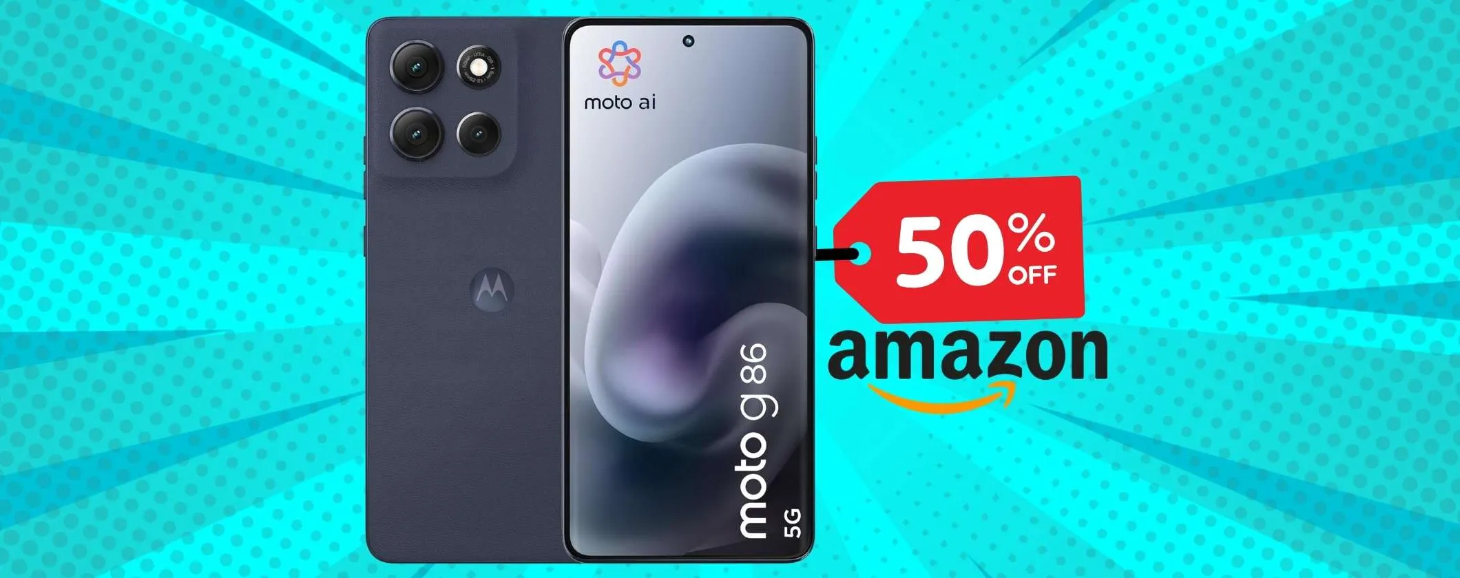 Super sconto del 50% per Motorola Moto g86 da 256GB, un affarone su Amazon