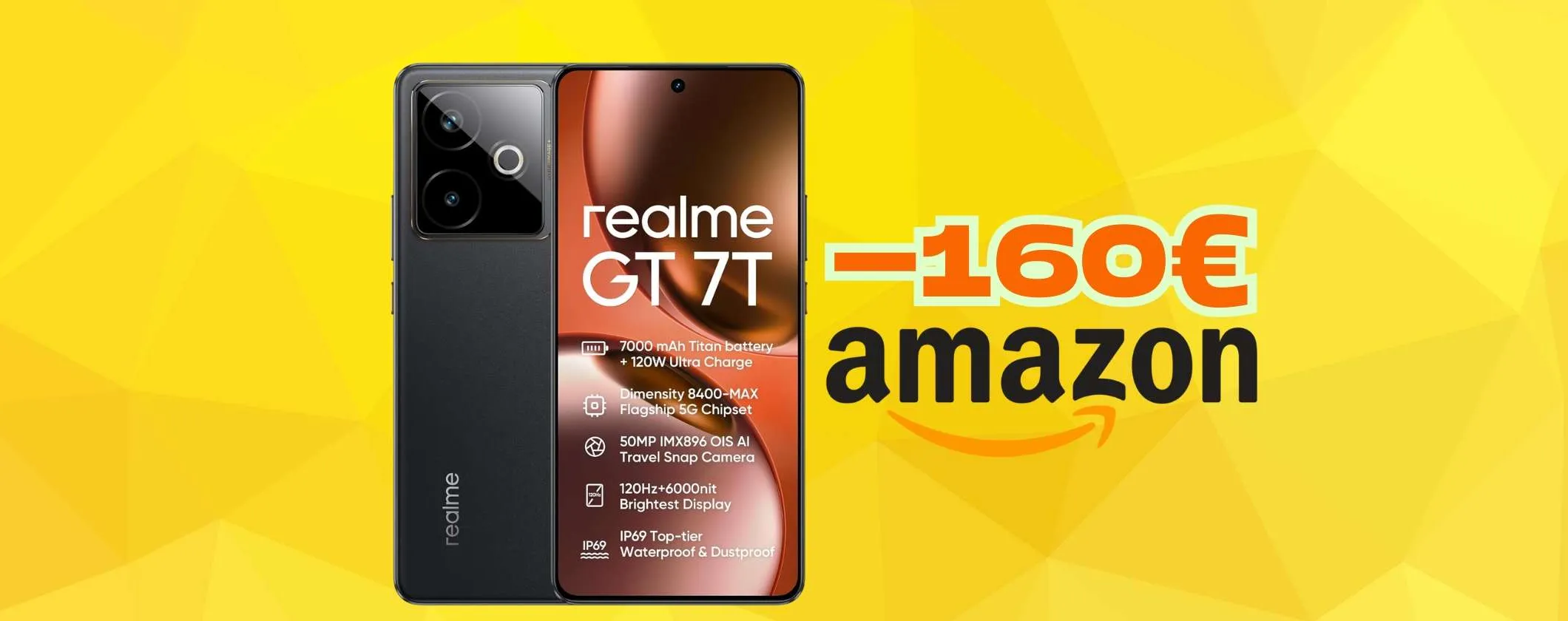 realme GT 7T 5G con coupon da 100€ oggi su Amazon a un prezzo da favola