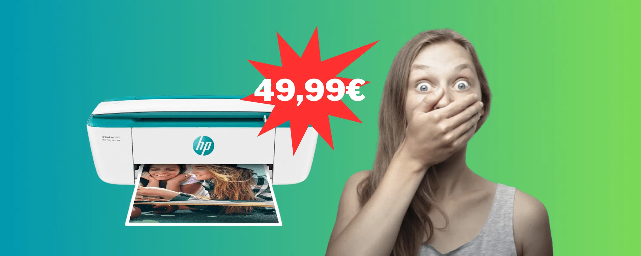 Stampante multifunzione Wi-Fi HP in offerta a 49,99 euro da MediaWorld