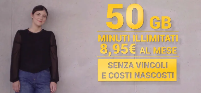 Fastweb Mobile: 50GB, minuti e sms a meno di 9€