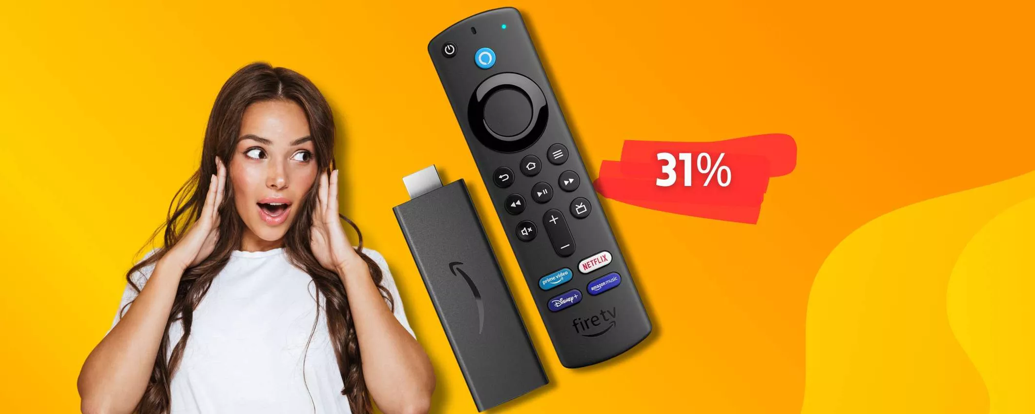 Fire TV Stick per streaming HD e televisore SMART (-31%)