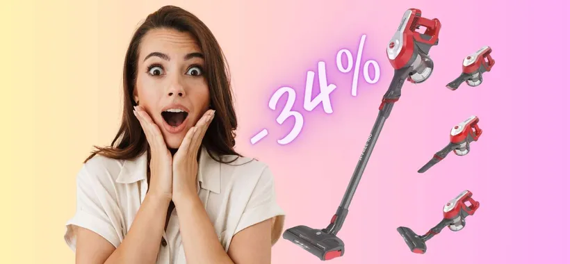 Scopa elettrica Hoover H-FREE 100 in OFFERTA a TEMPO al 34% in meno